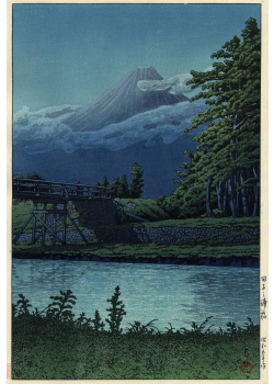 Kawase Hasui - Le mont Fuji vu
du pont de Tagonoura 