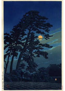 Kawase Hasui - Pleine lune à Magome 