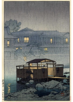 Kawase Hasui - Pluie aux bains de Shuzenji 